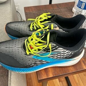 Brooks Men's Black & Blue Running Shoes with Neon Yellow Laces